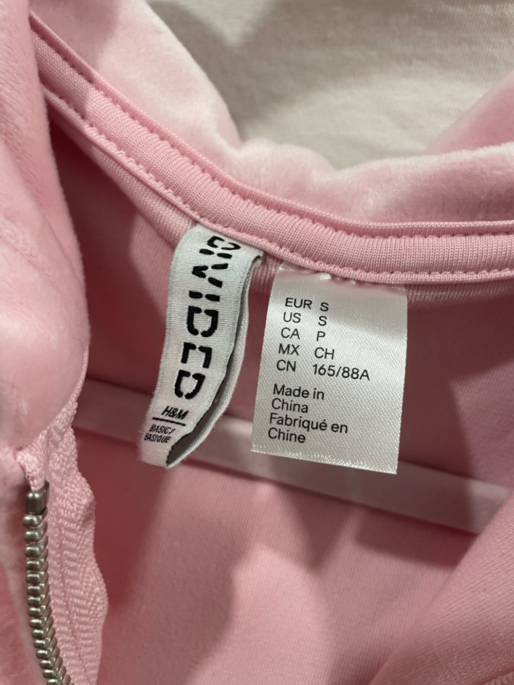 H&M Divided Pink Velour Cropped Zip-Up Hoodie - S - Picture 13 of 14